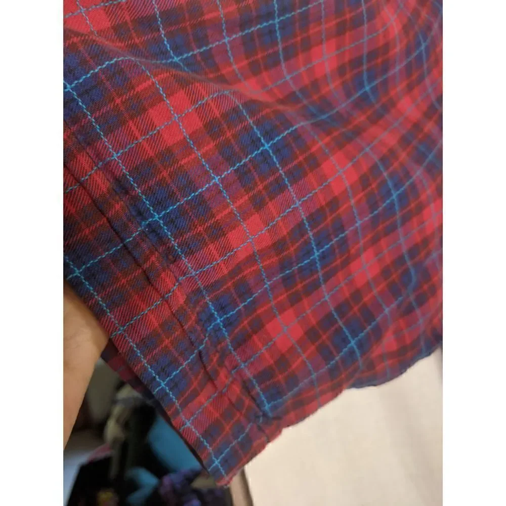Vintage Levi's Levi Strauss Red Plaid Casual Button Down Short Sleeve Shirt Larg